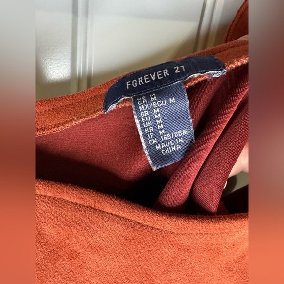 Forever 21 Faux Suede Rust Overall Dress - Picture 5 of 7